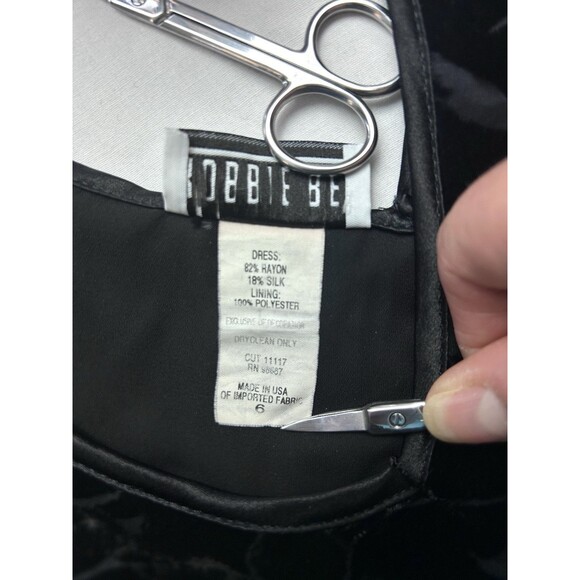 Robbie Bee Womens Size 6 Velvet Burnt Out Tassles Dress - Picture 6 of 9